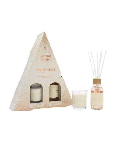 LA CASA DE LOS AROMAS X-MAS Zestaw JABŁKO-CYNAMON: patyczki zapachowe 95 ml + świeca 120 g