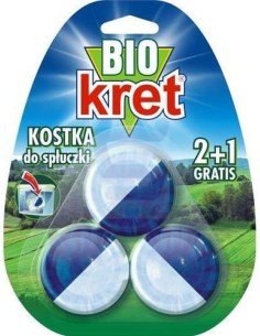 KRET BIO Kostka do spłuczki toaletowej barwiąca wodę, 3x50 g