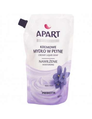 APART Kremowe mydło w płynie FIOŁEK&VIOLET + PREBIOTYK, 400 ml zapas