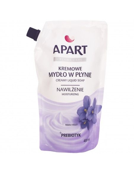 APART Kremowe mydło w płynie FIOŁEK&VIOLET + PREBIOTYK, 400 ml zapas