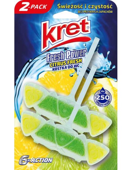 KRET Zawieszka do toalety CITRUS FRESH, 2x40 g