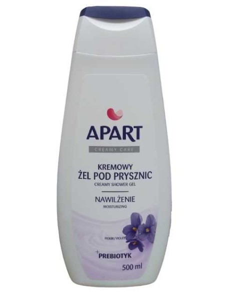 APART Kremowy żel pod prysznic PREBIOTYK+ FIOŁEK, 500 ml