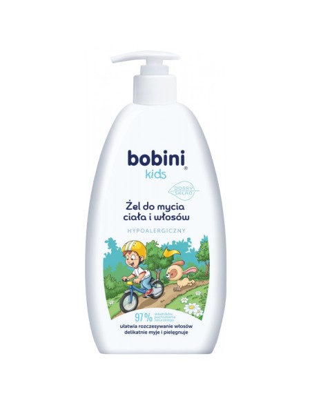 BOBINI KIDS Żel do mycia ciała i włosów HYPOALERGICZNY, 500 ml
