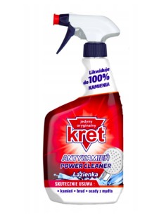 KRET Płyn antykamień do łazienek SPRAY, 620 ml