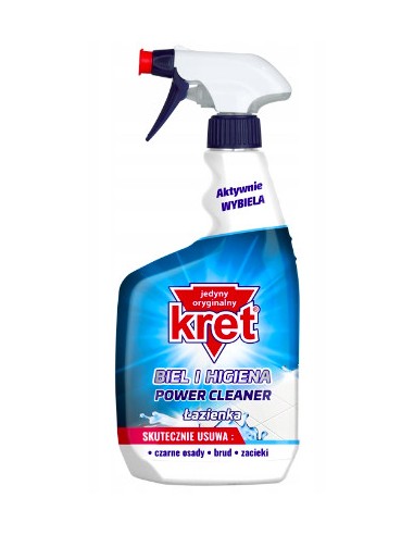 KRET Płyn biel i higiena do łazienek SPRAY, 620 ml