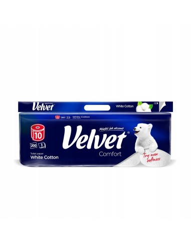 VELVET Papier toaletowy BIAŁY, 10 szt