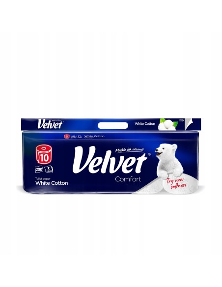 VELVET Papier toaletowy BIAŁY, 10 szt