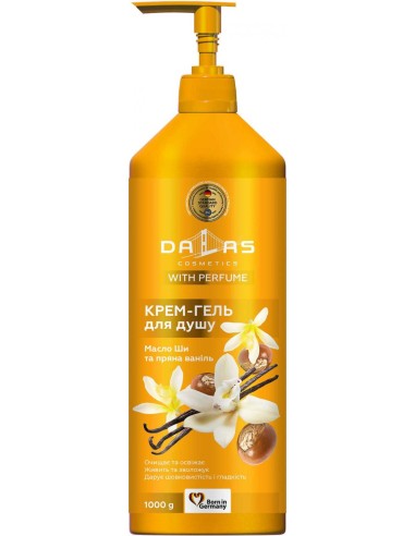 DALAS Żel pod prysznic MASŁO SHEA I VANILLA, 1000 g z pompką