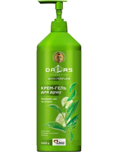 DALAS Żel pod prysznic OGÓREK I ZIELONA HERBATA, 1000 g z pompką