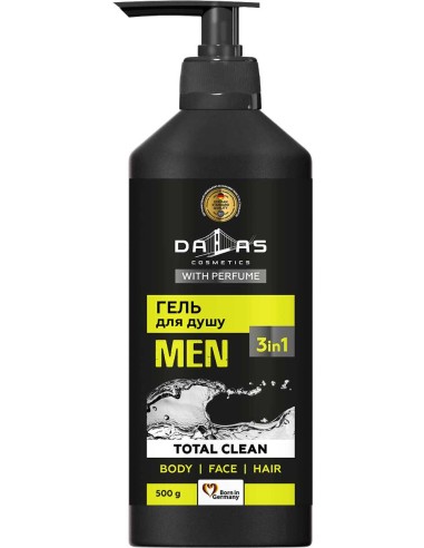 DALAS MEN Żel pod prysznic 3W1 do twarzy, ciała i włosów TOTAL CLEAN, 500 g