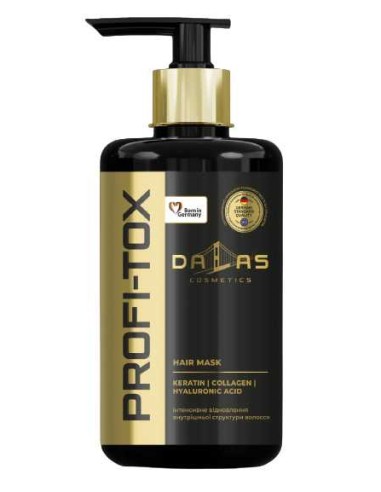 DALAS Maska do włosów cienkich, łamliwych, z rozdwojonymi końcówkami PROFI-TOX, 900 ml z pompką