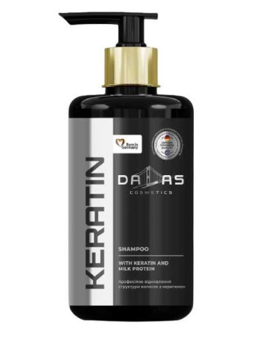 DALAS Szampon do włosów suchych, osłabionych, zniszczonych i farbowanych KERATIN, 970 ml z pompką