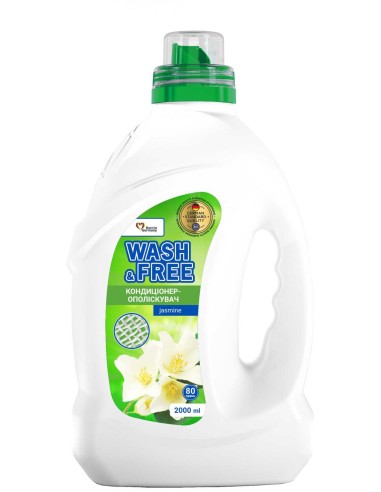 WASH&FREE Koncentrat do płukania tkanin JAŚMIN 80 płukań, 2000 ml