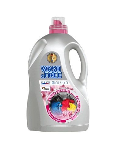 WASH&FREE Żel do prania UNIWERSALNY, Dzika Orchidea 143 prań A1 5000 g