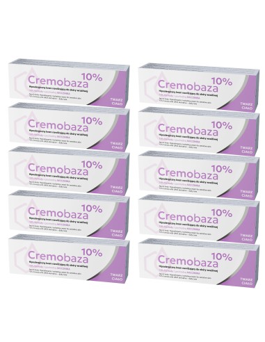 CREMOBAZA 10% Krem Półtłusty z Mocznikiem, 10 x 30 g