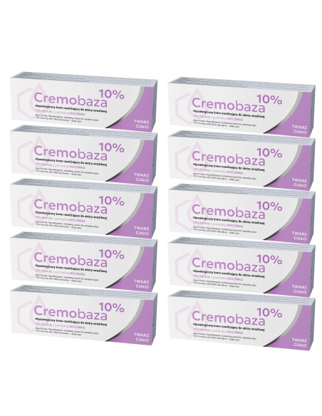 CREMOBAZA 10% Krem Półtłusty z Mocznikiem, 10 x 30 g