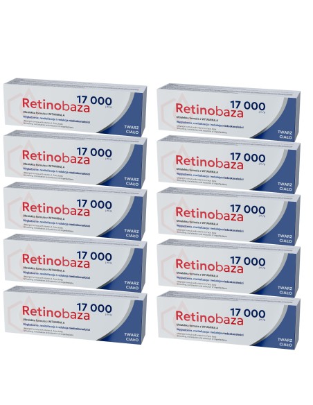 RETINOBAZA 17000 Krem z vit A, pakiet 10 x 30g