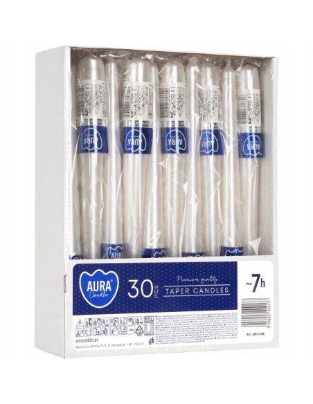 BISPOL AURA Świeca stożek S30-1-190 BIAŁA PERŁA, 1 szt