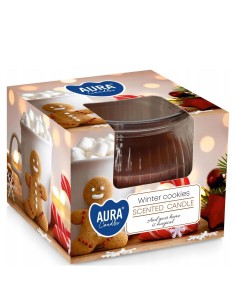 BISPOL AURA Świeca zapachowa w szkle SN69-88 ZIMOWE CIASTECZKA,  80 g