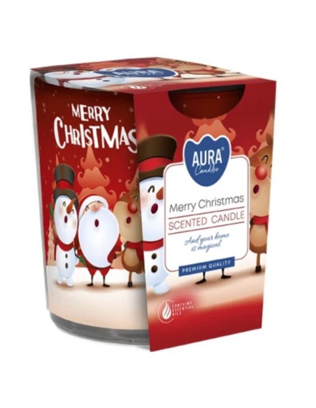 BISPOL AURA Świeca zapachowa w szkle SN72S-09 WESOŁYCH ŚWIĄT, 100 g