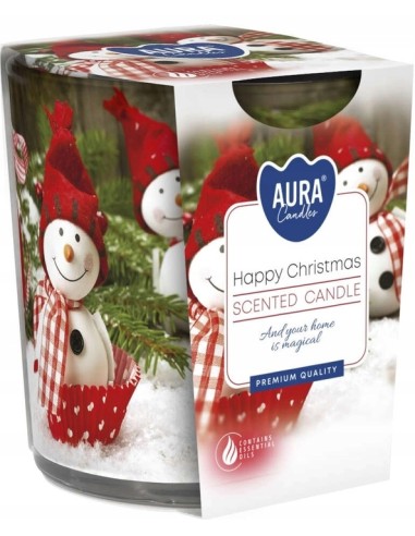 BISPOL AURA Świeca zapachowa w szkle SN72S-25 WESOŁE ŚWIĘTA, 100 g