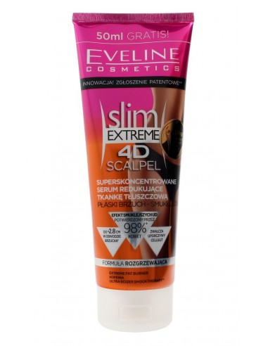 Eveline, Slim Extreme 4D Scalpel, superskoncentrowane serum redukujące tkankę tłuszczową, 250 ml