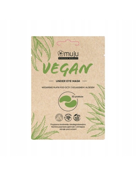MUJU Płatki pod oczy wegańskie KOLAGEN ALOES, 30 szt