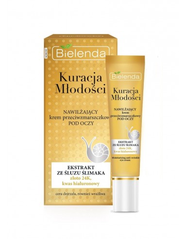 Bielenda, Kuracja Młodości, nawilżający krem przeciwzmarszczkowy pod oczy, 15 ml