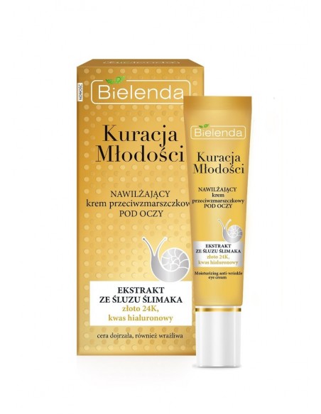 Bielenda, Kuracja Młodości, nawilżający krem przeciwzmarszczkowy pod oczy, 15 ml