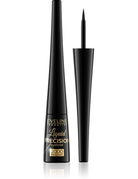 Eveline, Liquid Precision, eyeliner w płynie Matt Black, 4 ml