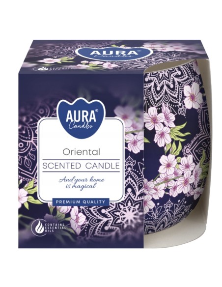 BISPOL AURA Świeca zapachowa w szkle SN71S-47, ORIENTAL FLOWERS, 100 g