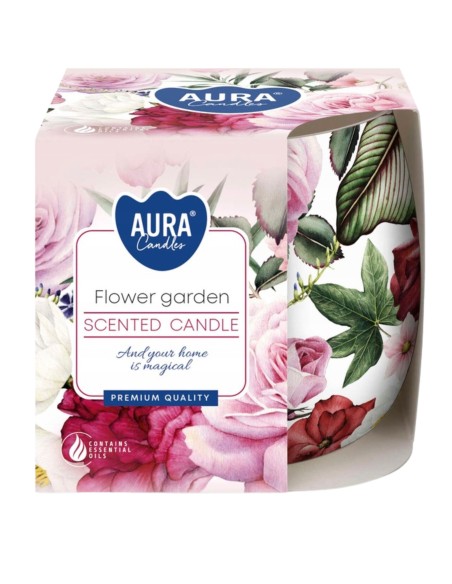 BISPOL AURA Świeca zapachowa w szkle SN71S-58 KWIATOWY OGRÓD, 100 g