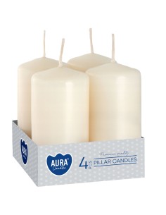 BISPOL świeca wotywna SW40/80-011 ECRU, 4 sztuki