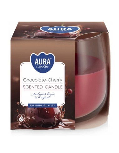 BISPOL AURA Świeca zapachowa w szkle SN71-104, CZEKOLADA/WIŚNIA, 130 g