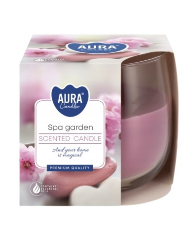 BISPOL AURA Świeca zapachowa w szkle SN71-254, OGRÓD SPA, 130 g