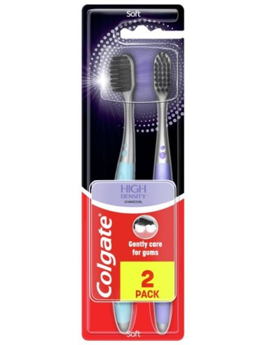 COLGATE HIGH DENSITY CHARCOAL Szczoteczka do zębów SOFT, 2 szt