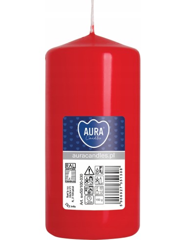 BISPOL świeca walec SW50/100-030 CZERWONA, 1 sztuka