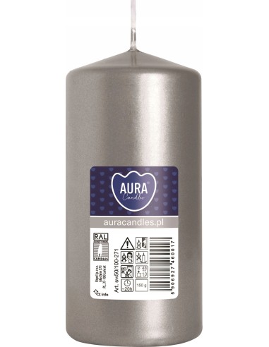 BISPOL świeca walec SW50/100-271 SREBRNA, 1 sztuka