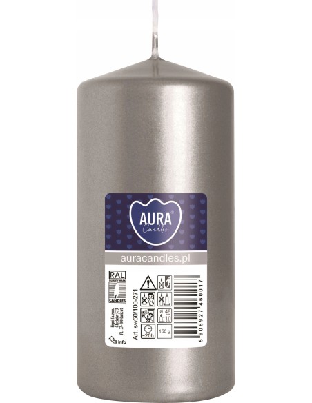 BISPOL świeca walec SW50/100-271 SREBRNA, 1 sztuka