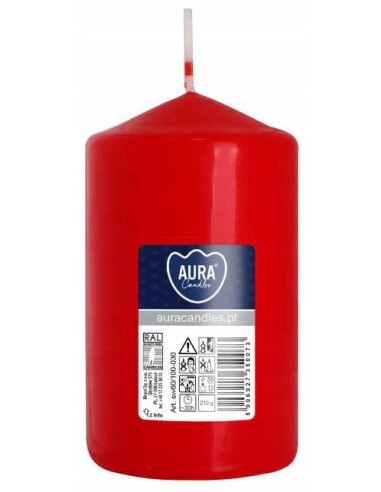 BISPOL świeca walec SW60/100-030 CZERWONA 1 sztuka