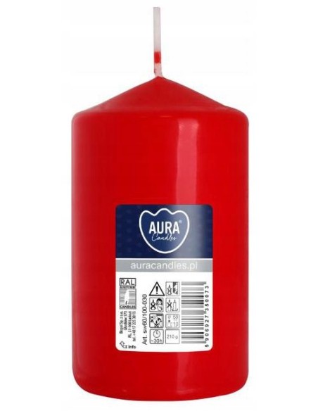 BISPOL świeca walec SW60/100-030 CZERWONA 1 sztuka
