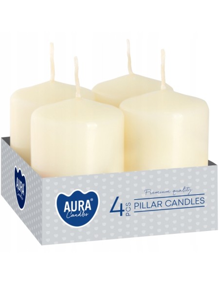 BISPOL świeca wotywna SW40/60-011 ECRU, 4 sztuki