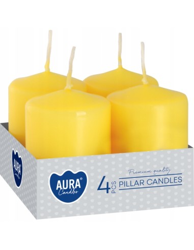 BISPOL Świeca wotywna SW40/60-010, ŻÓŁTA, 4 szt