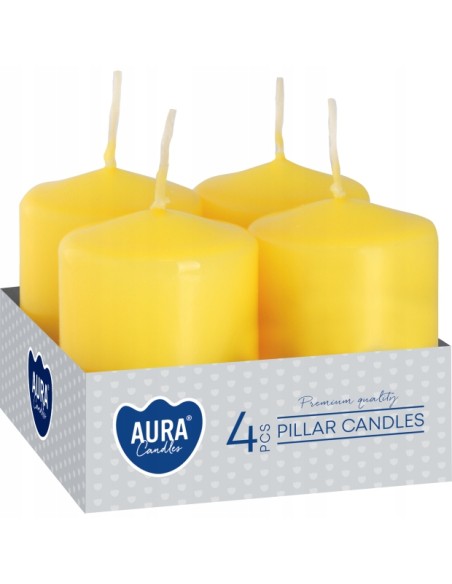 BISPOL Świeca wotywna SW40/60-010, ŻÓŁTA, 4 szt