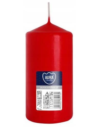 BISPOL świeca walec SW60/120-030 CZERWONA 1 sztuka