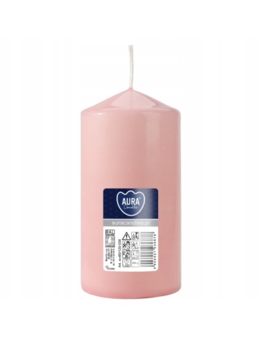 BISPOL Świeca walec SW60/120-060 JASNY RÓŻ 1 sztuka