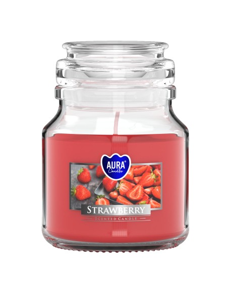 BISPOL AURA Świeca zapachowa w szkle SND71-73 TRUSKAWKA, 120 g