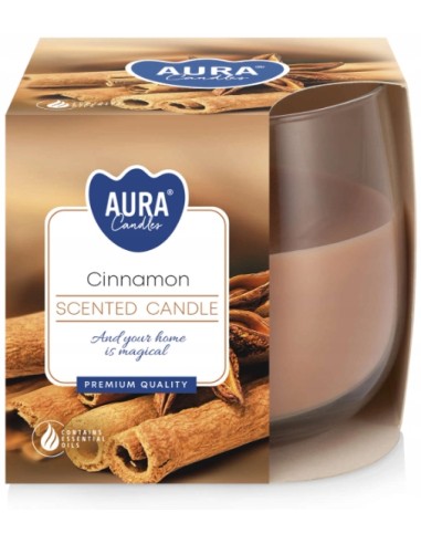 BISPOL AURA Świeca zapachowa w szkle SN71-265, CYNAMON, 130 g