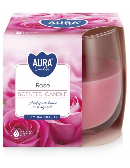 BISPOL AURA Świeca zapachowa w szkle SN71-78, RÓŻA, 130 g