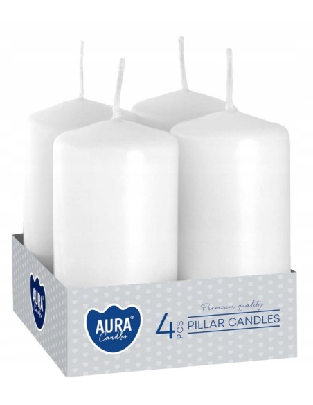 BISPOL Świeca wotywna SW40/80-090, BIAŁY METALIK, 4 szt
